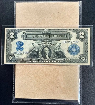 Fr. 249 1899 $2 Silver Certificate "MINI PORTHOLE" - VF - Image 1 of 2