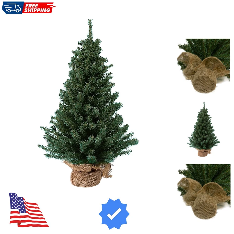 Miniature 18 Inch Artificial Pine Christmas Tree With 215 Tips and Base Mini