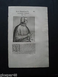 1584.Uomini Illustri.POLIDORO VIRGILIO.Xilo.A.Thèvet... - Foto 1 di 1