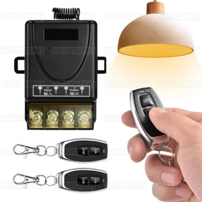Funk Fernbedienung Lichtschalter DC 12V-48V Relais Empfänger und 2 Sender - Bild 1 von 4