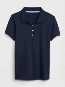 NWT Gap Kids Girls Pique Polo Shirt top navy blue  u pick size - Picture 1 of 1