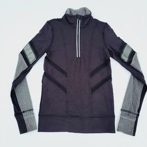 Ivivva by Lululemon Girl's Black & Gray 1/4 Zip Athletic Pullover - size 7 - Picture 1 of 4