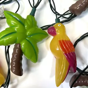 Set of 3 String Lights Hawaiian Tropical Parrothead Palm Tree Parrot Tiki Camper - Picture 1 of 11