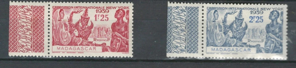 ЛОТ МАРОК МАДАГАСКАР ФРАНЦУЗСКИЕ КОЛОНИИ ЭКСПОЗИЦИЯ НЬЮ-ЙОРК 1939 КАК НОВЫЕ БЕЗ НАКЛЕЕК И СЛЕДОВ (MAD 686) - Изображение 1 из 1