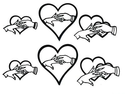 ALIANZA DE BODA PARA HOMBRE EN SILUETA DE MANO DE MUJER TROQUELADA/CORTE, ¡INTRINCADA! Foto 1 de 4