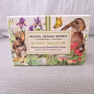 Michel Design Works Bunny Meadow Shea Butter Soap Bar Cucumber Flower Scent - Picture 1 of 2