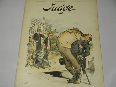 Sept. 7, 1895 Judge Magazine - 1890's Political Satire - Great Graphics - 8O - Image 1 of 4