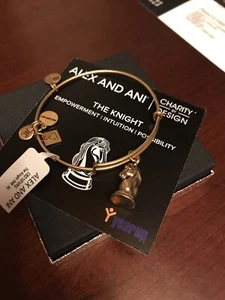 NWT Authentic Alex and Ani THE KNIGHT Russian Gold  Year Up Charity CBD16TKRG - Picture 1 of 3