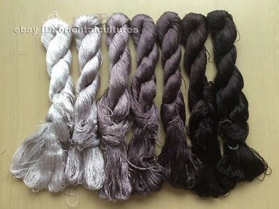7bundles 100%natural mulberry silk,hand-dyed su embroidery silk floss/threads - Image 1 of 4