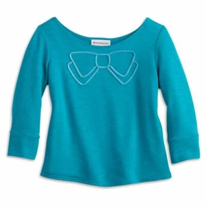 Size M 10 12 American Girl FOR GIRLS Melody's Match Blue Bow Soft Knit Top - Picture 1 of 2
