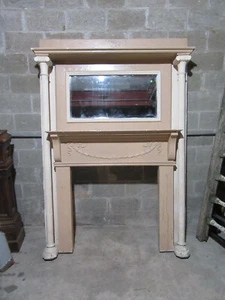 ~ TALL ORNATE ANTIQUE OAK FIREPLACE MANTEL ~ 60 x 86.5 ~ ARCHITECTURAL SALVAGE - Picture 1 of 12