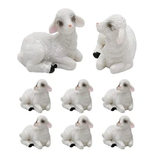 8PCS Miniature Sheep Figurines Tiny Resin Landscape Ornaments Craft Gifts - Picture 1 of 7