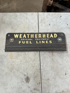 VTG PAINTED METAL WEATHERHEAD FUEL LINES STORE DISPLAY 21.5x 7" AUTOMOTIVE SIGN - Picture 1 of 9