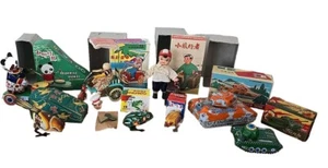 Collezione giocattoli in latta con scatole vintage vecchi - Foto 1 di 13