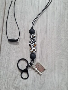Cordino con perline di silicone insegnanti cordino sensoriale leopardo di una volta - Foto 1 di 1