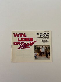 WIN, LOSE OR DRAW (Nintendo NES) Original Instruction Manual