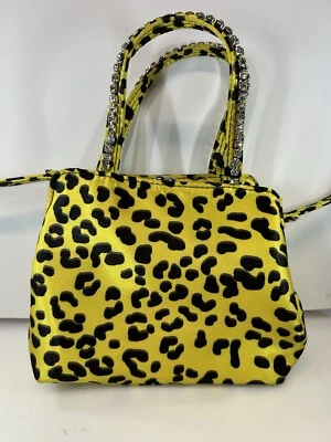 Urban Outfitters желтый и черный гепард поцелуй замок сумочка со стразами - Изображение 1 из 4