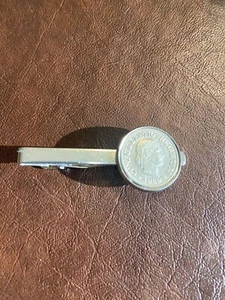 Tie Clip with 1939 Swiss 20 Rappen Coin-Gift idea-Buy it for Yourself! - Picture 1 of 3