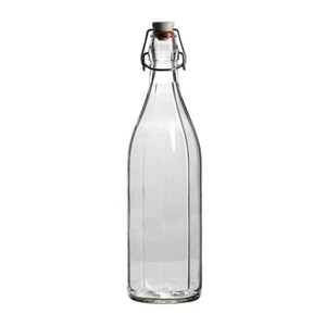 BOTTIGLIA DA 1 LITRO IN VETRO CASTOLUTA PER ACQUA VINO OLIO KIT 12 PEZZI - Foto 1 di 2