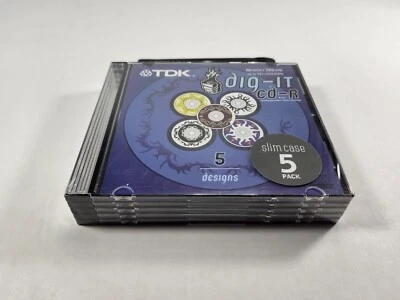 TDK Dig-It CD-R  48X 80MIN 700MB w Slim Case - 5 Pack Sealed - Image 1 of 3