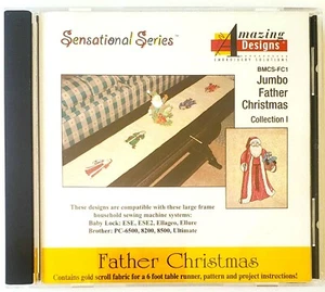 FATHER CHRISTMAS 15 Santa Machine Embroidery CARD Amazing Designs BMCS-FC1 Col.I - Picture 1 of 5