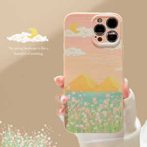 Beautiful Landscape Oil Painting Cover Case For iPhone15 14 13 12 11Pro Max Plus