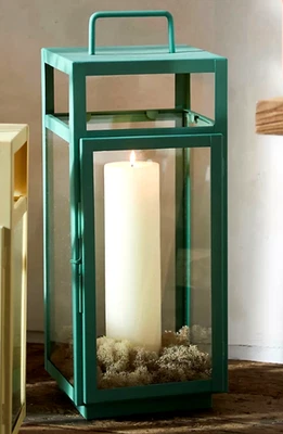 NUEVO CON ETIQUETAS ANTHROPOLOGIE LINTERNA RECTANGULAR CANDELABRO NAVIDAD VACACIONES VERDE XL 22” Foto 1 de 3