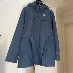 The North Face Jacket Waterproof Hyvent Rain Hooded Belt Blue Size XL - Picture 1 of 19