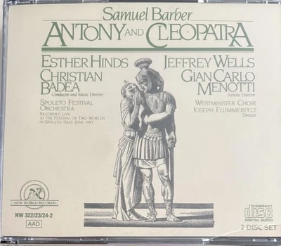BARBER - Antony And Cleopatra - Flummerfelt/Spoleto 2 x CD BRAND NEW! New World - Image 1 of 2