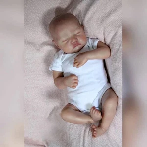 18 Inch Sleeping Lifelike Newborn Realistic Cloth Vinyl Body Baby Reborn Doll - Picture 1 of 5