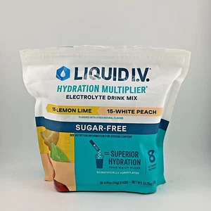 Liquid I.V. Multiplicador de hidratación mezcla de bebidas electrolíticas 30ct limón lima y melocotón - Imagen 1 de 3
