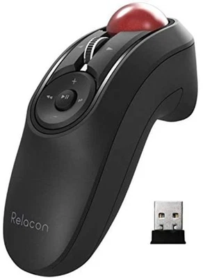 ELECOM Mouse Wireless receiver included Trackball Handy Type  M-RT1DRBK F/S NEW - Image 1 of 4