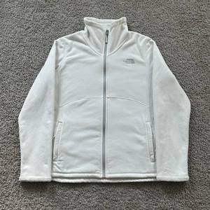 The North Face Fleece Jacket Womens Size Large White Full Zip Outdoors Hiking - Picture 1 of 8