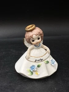 Josef Originals Birthday July Ceramic Angel Girl  Figurine Taiwan Vintage - Picture 1 of 6