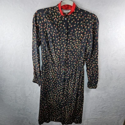 VTG Nicole Miller Silk Midi Dress Womens Sz 6 Multicolor Floral 90s Cottagecore - Image 1 of 4