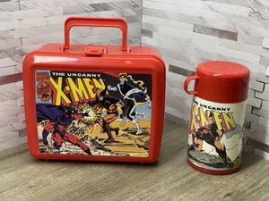 VINTAGE 1992 MARVEL UNCANNY X-MEN LUNCH BOX + THERMOS GOOD CONDITION - Picture 1 of 23