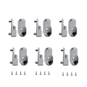 6 Stück Ovale Schrankstangenkopfstützen 15 mm x 30 mm, Garderobenwinkel Metallstangenhol... - Bild 1 von 9
