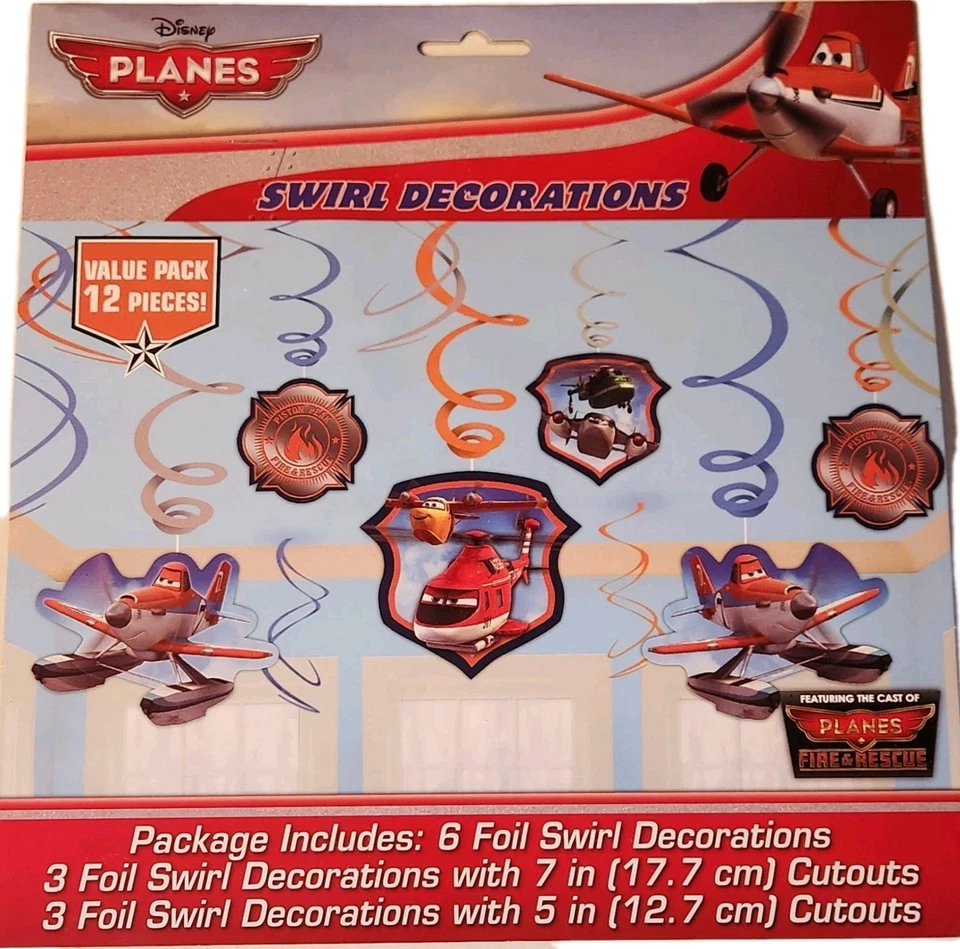 Disney самолеты кино мультфильм день рождения вечеринки 12 фольга вихрь украшения новый нераспакованный - Изображение 1 из 4