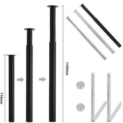 2x Teleskopfuß Tischbeine Stellfuß Stützfuß Tischfuß Höhenverstellbar 710-1100mm - Bild 1 von 4