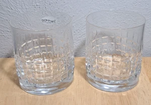 Juego de 2 vasos de whisky de cristal Luigi Bormioli Italia vidrio texturizado transparente - Imagen 1 de 6