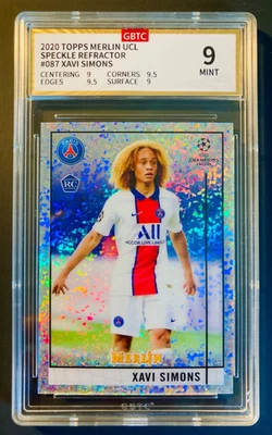 2020-21 Topps Merlin UCL Xavi Simons Speckle refractor rookie GBTC 9 RC /150 - Image 1 of 3