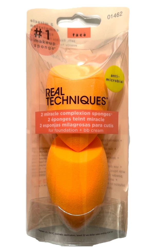 Real Techniques 2 Miracle Complexion 化妆海绵抗微生物 #01462 — 第 1/1 张图片