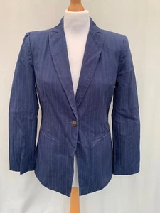Primark Women's Blue Pinstripe Blazer Jacket Size 12 - Picture 1 of 6