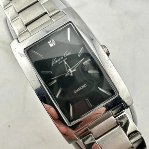 Kenneth Cole Diamond KC9284 Stainless Steel Bracelet Tank Watch, New Battery - Picture 1 of 16