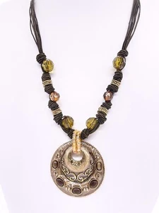Indulgence Necklace With Enamel & Tigers Eye Pendant, Boxed *PRICE REDUCED!* - Picture 1 of 10