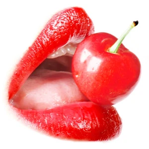 Abstract Collection - Biting Cherry #3 Canvas Art Poster 24" x 24" - Picture 1 of 1