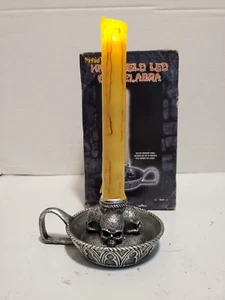 Spirit Halloween Hand Held LED Candle Candelabra Skull Tested w/original box - Picture 1 of 9