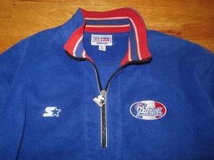 Vintage Starter NEW ENGLAND PATRIOTS 1/3 Zippered (XL) Terry Cloth Sweatshirt - Picture 1 of 10