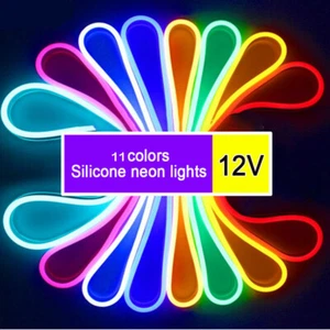 65ft 12V Silicone LED Neon Rope Strip Lights Waterproof Tube for AD Sign Home - Picture 1 of 83