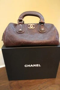 AUTHENTIC CHANEL Brown Caviar Leather Tote Bag - Picture 1 of 1